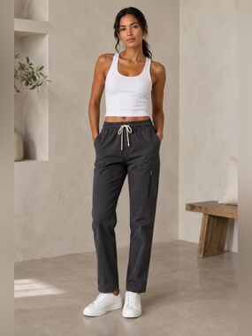 Vuori The Rise The Shine Ripstop Charcoal Gray Drawstring Climbing Pants XS